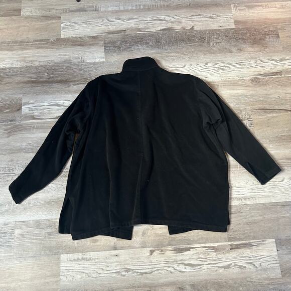 Vintage 100% Cashmere Black Oversized Button‑Front Minimalist Jacket Size XL - Picture 6 of 9